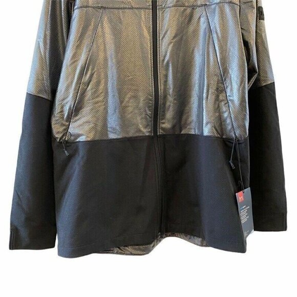 NEW Under Armour Hybrid Windbreaker Black Hood Large - Picture 4 of 11